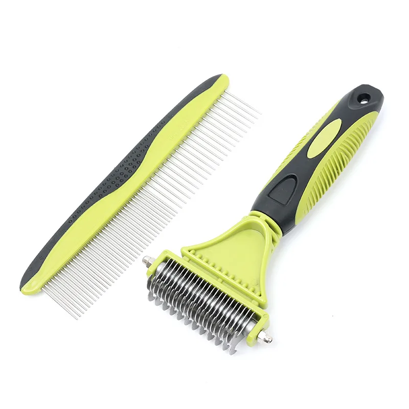 Hot Sell Dog & Cat Pet Hair Comb Dogs Shredding Brush For Pet Grooming Removes Tangles And Knots