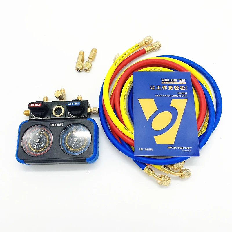 Refrigeration Tool Double Dial Manifold Pressure Gauge Set VRM2-B-0401 VRM2-B-0501