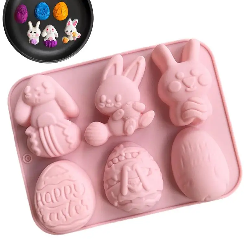 Easter Mold Bunny Easter Eggs Silicone Mold Chocolate Jelly Pudding Cake Decoration Mold Household Kitchen Party Easter