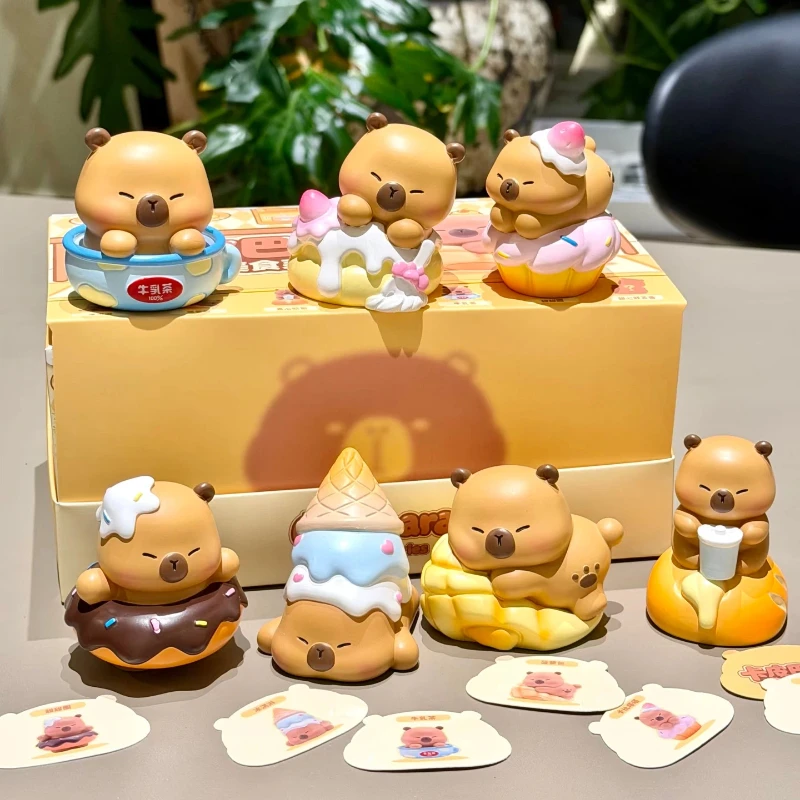 

Cute Guinea Pig Kapibala Delicious Food Series Blind Box Creative Peripheral Office Desktop Ornament Female Surprise Gift