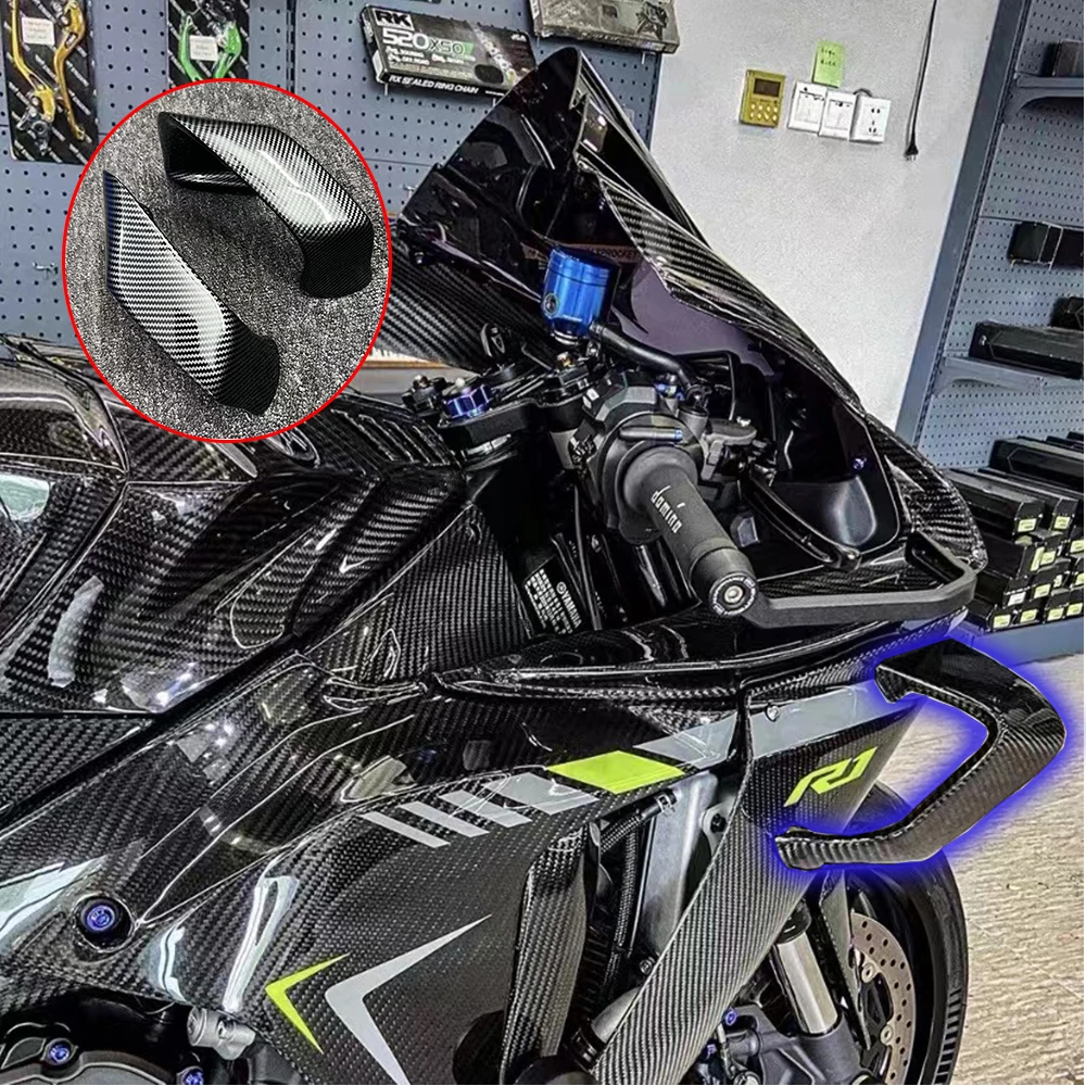 New YZF-R1 2015-2023 Fixed Wind Wing For Yamaha ABS carbon fiber YZF-R6 2017-2022 Motorcycle Fairing Fittings R1 Black Winglet