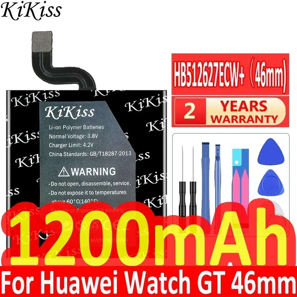 KiKiss Replacement Battery HB512627ECW+ for Huawei Watch GT 46mm FTN-B19 Rechargeable Battery 1200mAh