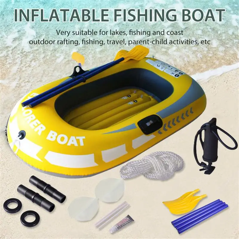 Inflatable Kayak Canoe Inflatable Fishing Boat Outdoor Floating Lake Boat 2/3 persons Inflatable Dinghy Boat Floats for Rafting