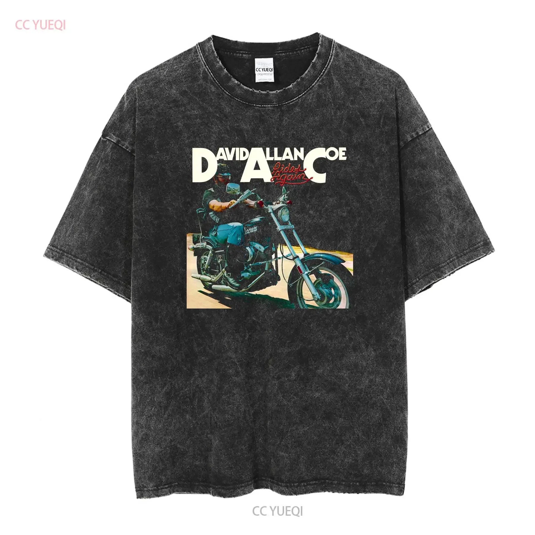 David Allan Coe rides again For Fans All Size T Shirt vintage Washed Soft fashion streetwear Versatile homme Stylish Unisex