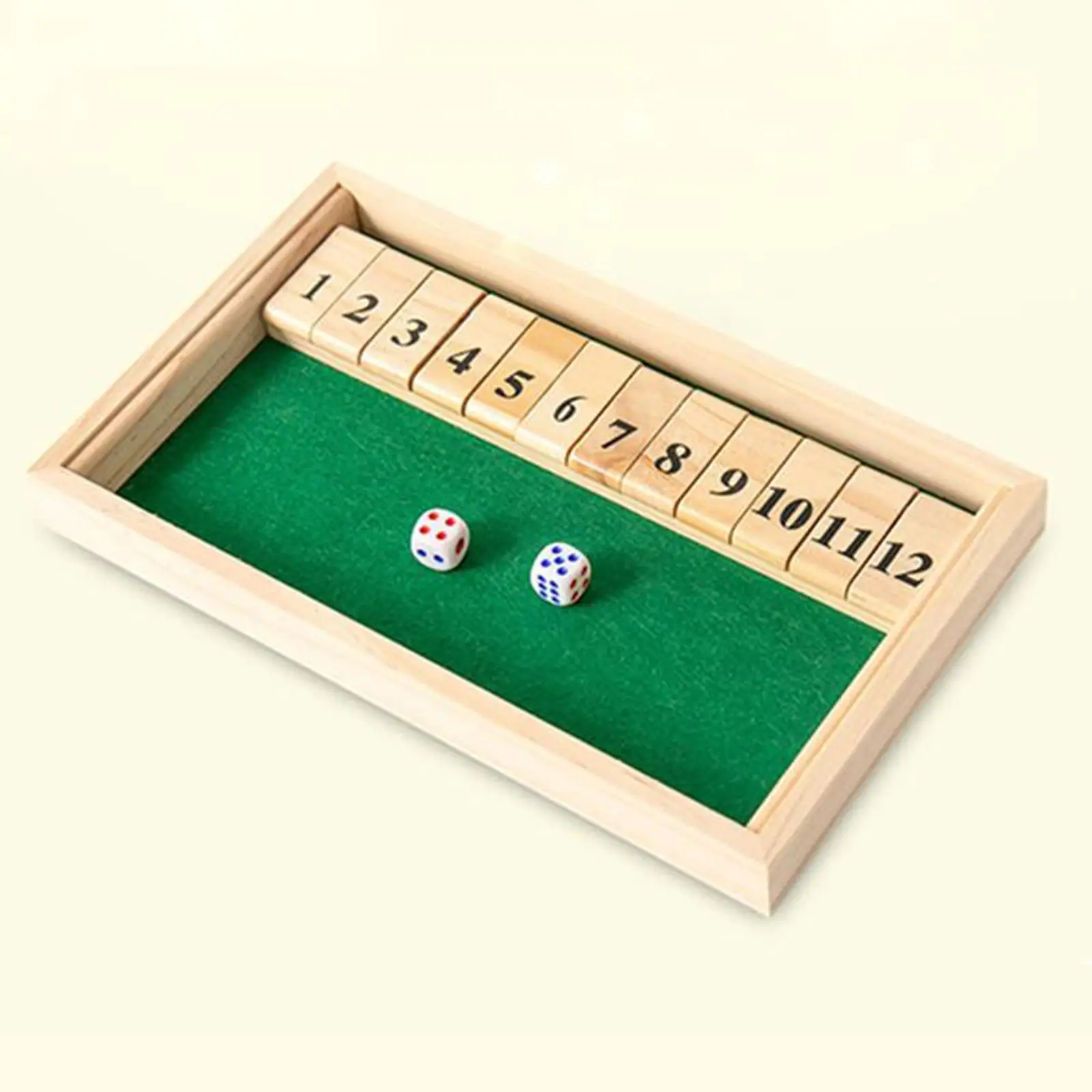 

Shut The Box Wooden Board 12 Numbers Tabletop Version and Pub Board Game 2 Players and Up