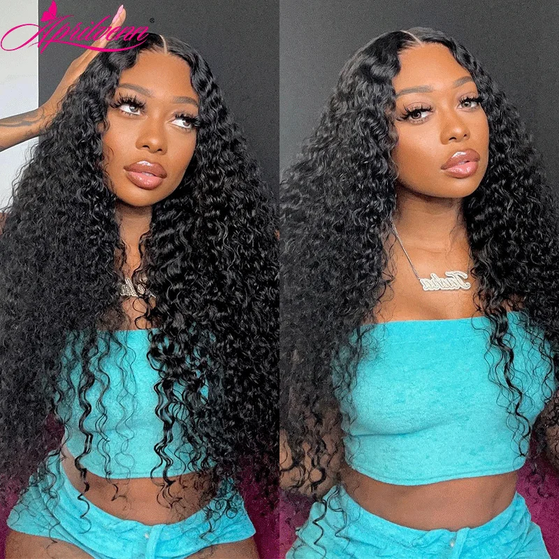 

Deep Wave Swiss Full Lace Glueless High Quality Wig Remy Brazilian 100% Human Hair Wig 180% Density Smooth Hair For Women