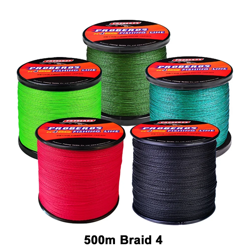 

500M 4 Braids Fishing Line Yarn Abrasion Resistance 4 Weaved Fish Wire Cord Fishing Tackle PE Braided 6LB-100LB Sea Fishline