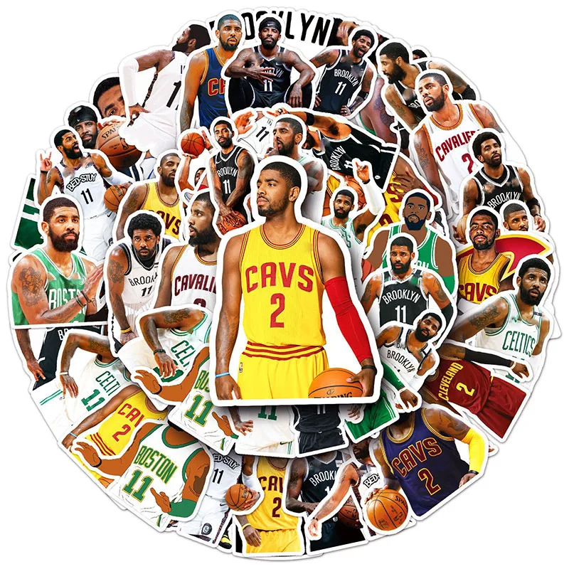 Bandai 50 Uds Kyrie Irving DIY pegatinas teléfono maletero refrigerador impermeable Anime pegatinas Anime figura imagen juguetes pegatina regalo