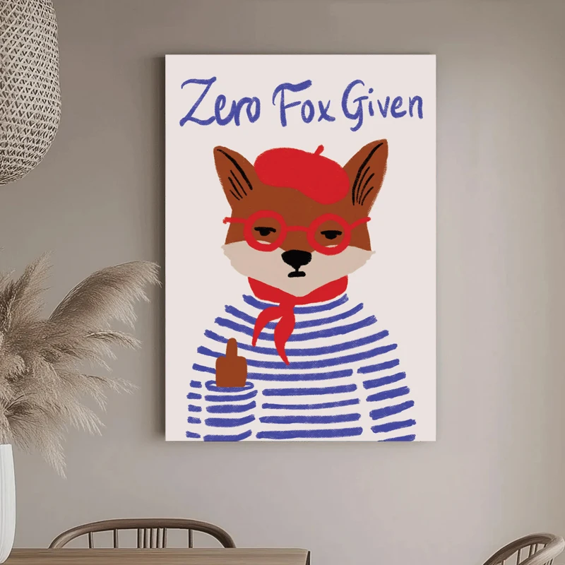 Minimalist Art Painting DIY Wooden Framed Humorous 