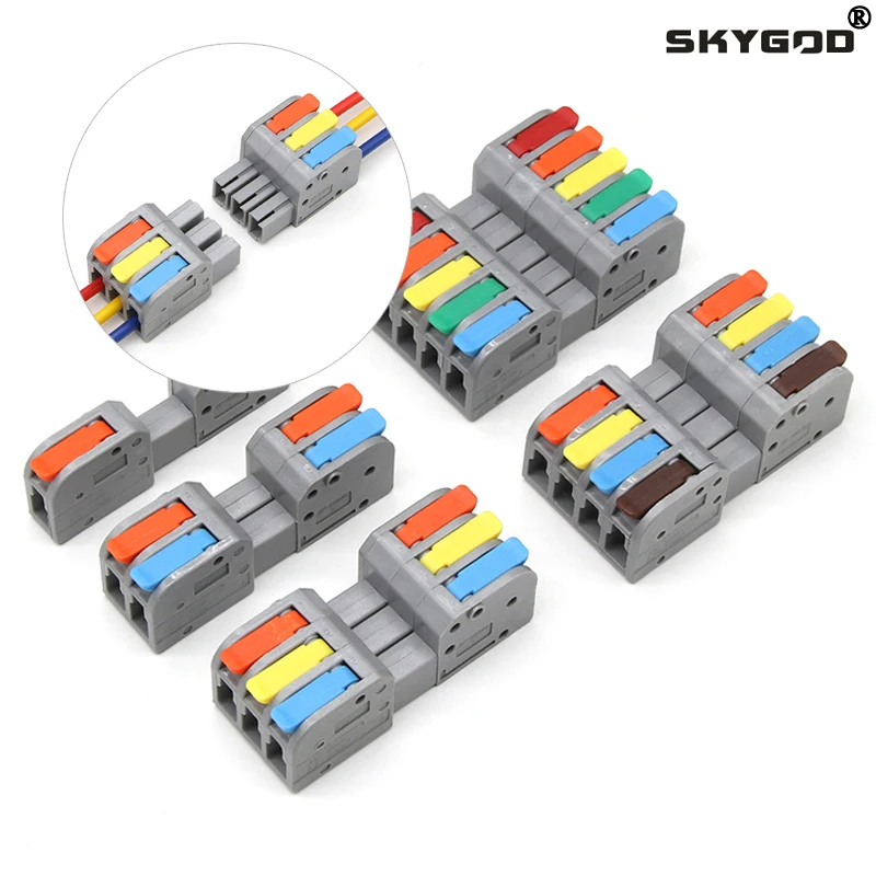 Quick Wire Connector Docking Mini Universal Compact Electrical Wiring Connectors Push-in Butt Conductor Terminal Block