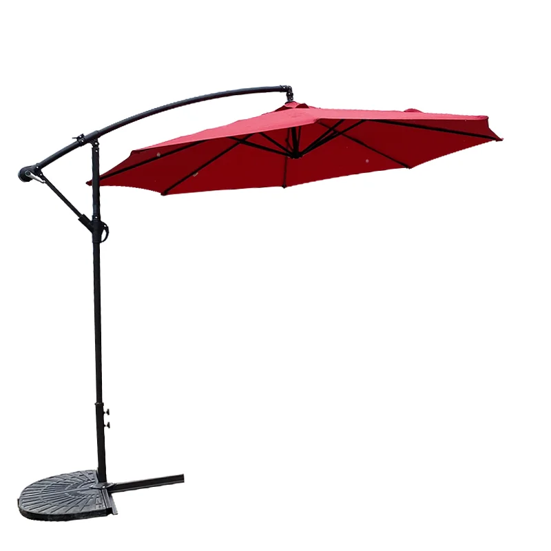 3M Banana Umbrella New Arrivals Wine Red Modern Iron Cross Base Outdoor Furniture Parasol
