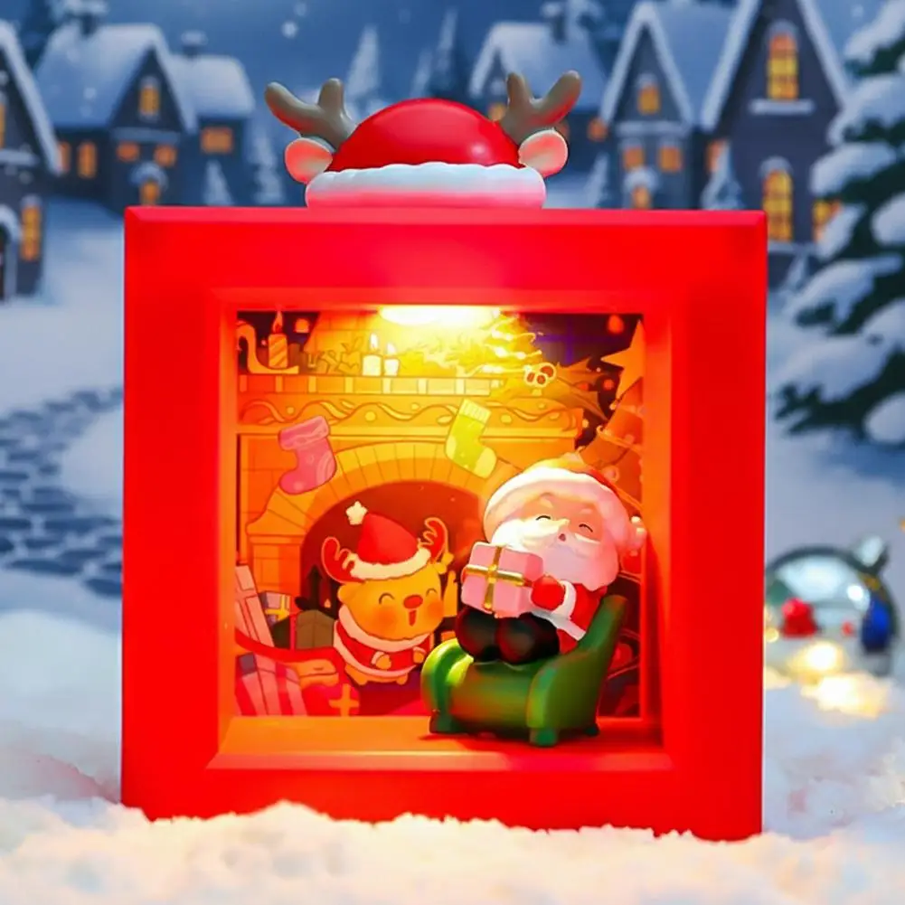 Christmas LED Lights Night Lights Red Santa Claus Reindeer Theme Night Light - Cute And Warm Bedside Decoration Night Light