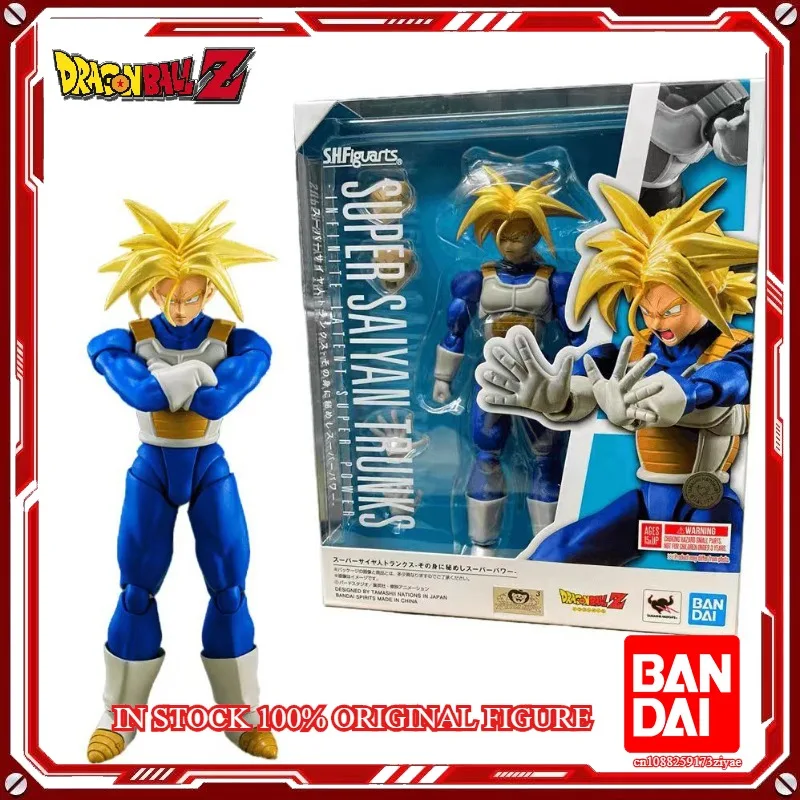 En Stock 100% original Dragon Ball Anime figura SHF Super Saiyan TRUNKS figuras de acción de juguete para niños regalo modelo coleccionable