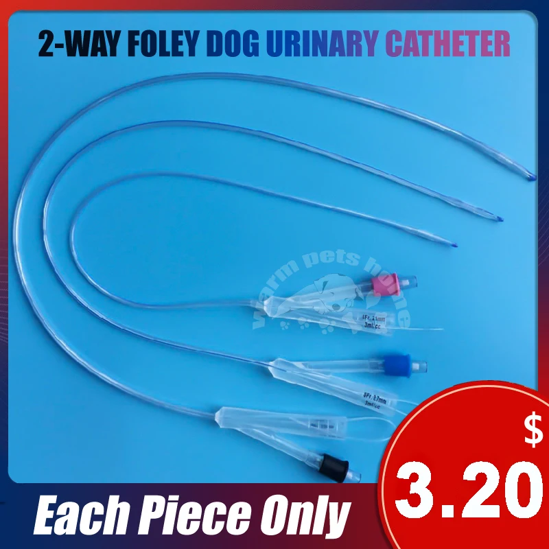 Two-way Foley Canine Urinary Catheter with Balloon 2 Way Foley Dog Catheters Silicone Urine Catheters