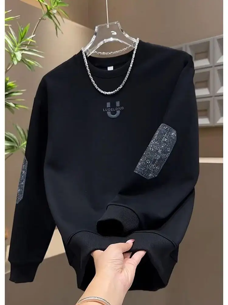 

Мужская толстовка с вышивкой и длинными рукавами, свободного кроя, на флисовой подкладке, утепленная, зимняя, в корейском уличном стиле