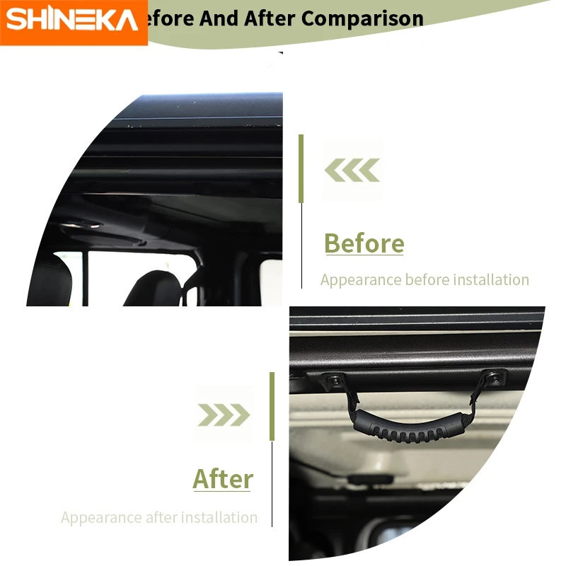 SHINEKA Car Top Handle Non-slip handle With Hole Seat Headrest Grab Handle For Jeep Wrangler YJ TJ JK JL 1997-2023+ Accessories