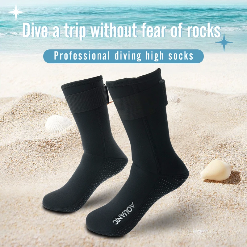 Free diving socks for men and women 3mm swimming thermal belt high socks surfing beach swimming non-slip fin socks