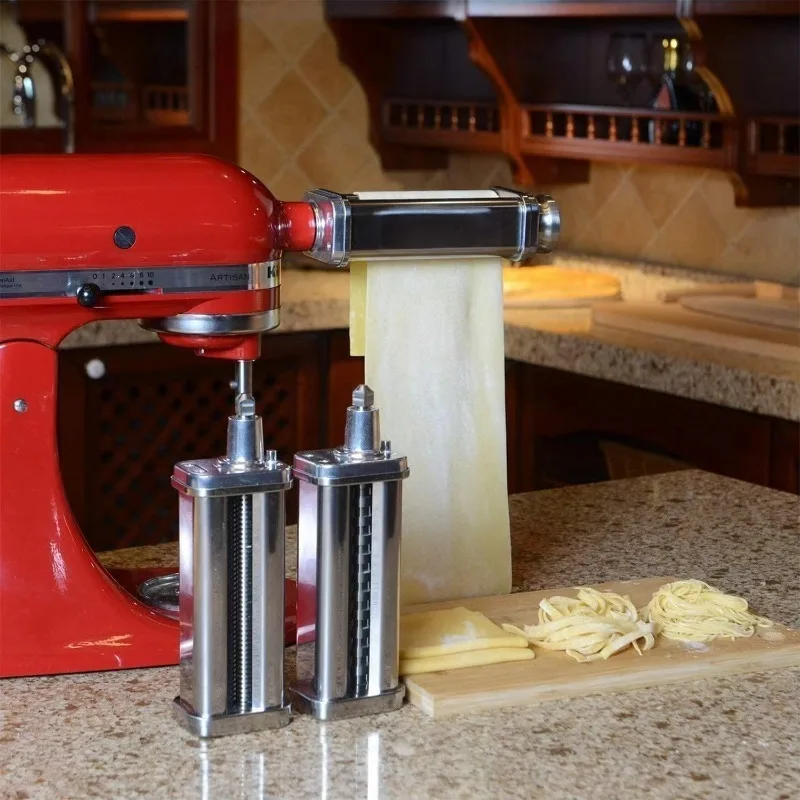 2025Stainless Steel 3 Piece Set Pasta Maker Attachments For Stand Mixer Spaghetti Fettuccine Cutter Pasta Dough