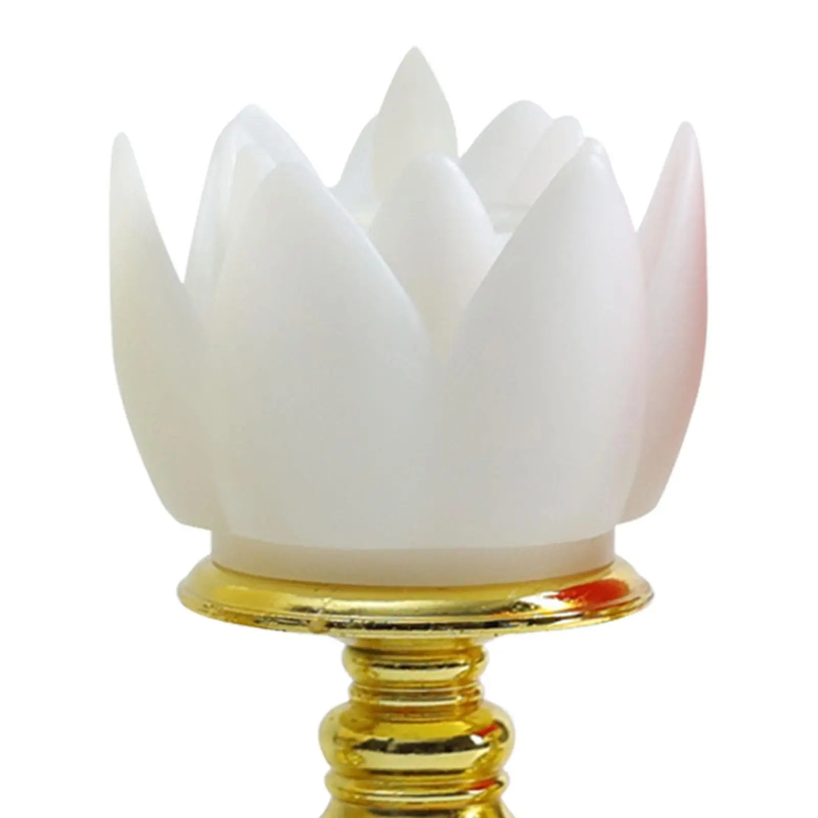 Electronic Candle Worship Prayer Faith Buddha Lotus Lamp LED Lotus Buddhist Light for Display Cabinet Office Tabletop Decor