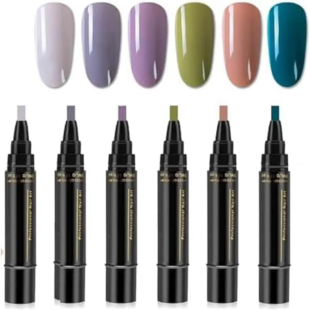 6개입/세트 젤 DIY 네일 폴리쉬 밝은 핑크색 세미 퍼머넌트 쏙 오프 UV LED 젤 바니쉬 네일 아트 디자인 매니큐어 키트