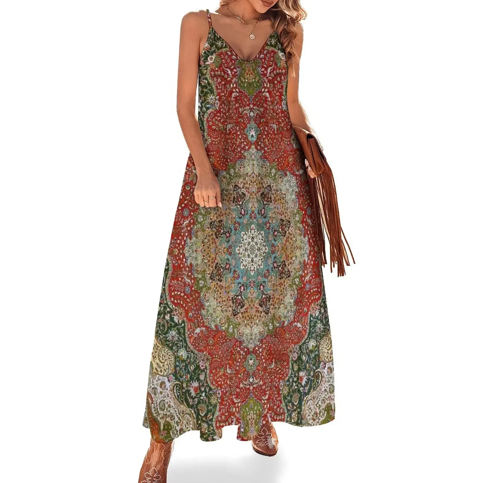 

Antique Floral Persian Carpet Print Sleeveless Dress wedding dresses for woman beach dress Dress