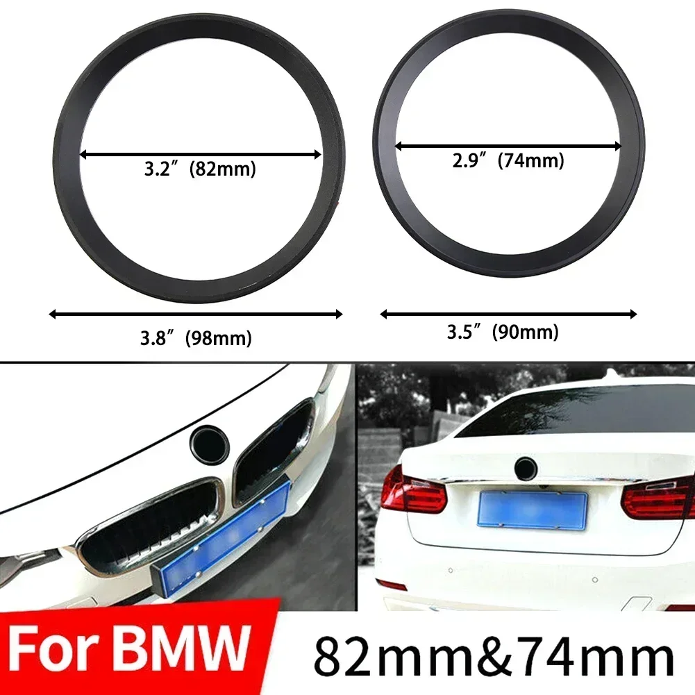 2pcs Front Rear Logo Ring Covers Trims For BMW F30 E90 3 4 Series For M3 E36 E46 E90 E92 F30 F31 Logo Surrounding Ring
