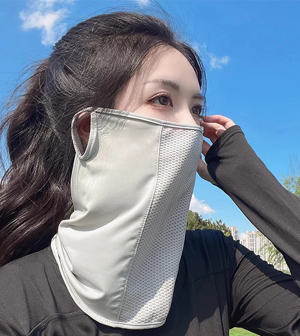 HOT SALE! Summer Sunscreen UV Protection Face Scarf Ice Silk Mesh Face Mask Outdoor Cycling Sports Sun Proof Bib Neck Wrap Cover