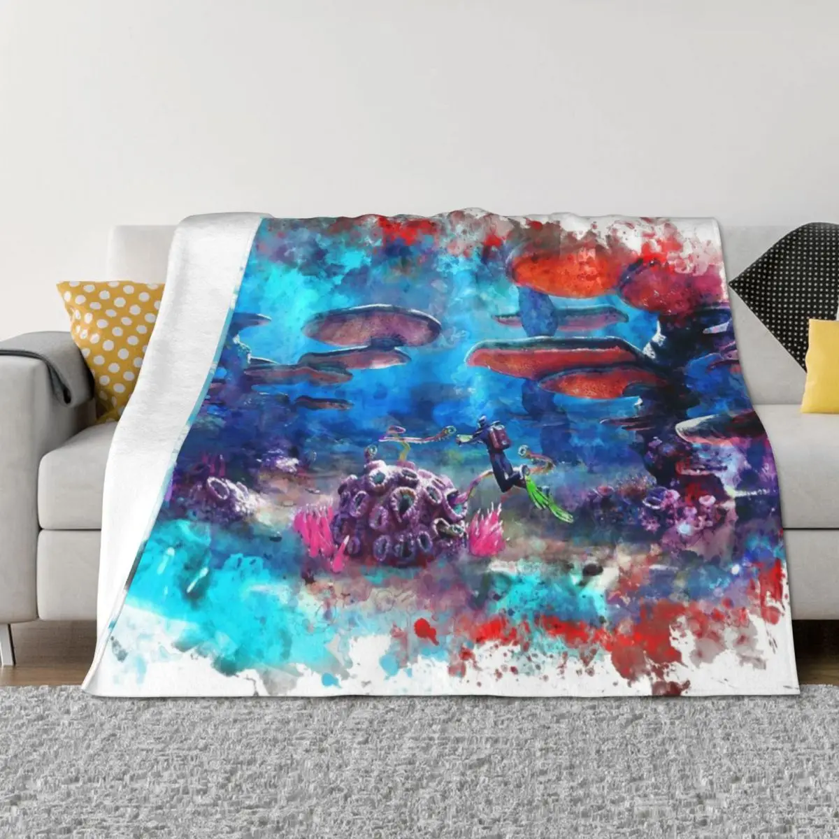

Subnautica Throw Blanket Vintage For Sofa Thin for winter Moving Blankets