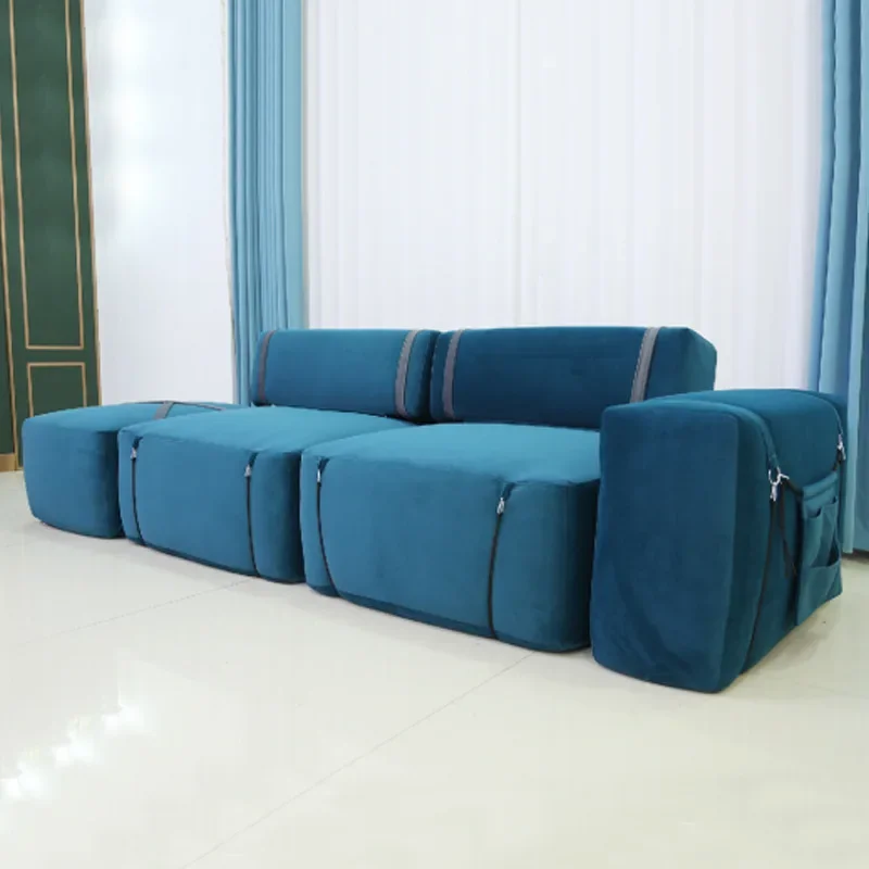 Foldable fabric, independent bag spring compression sofa