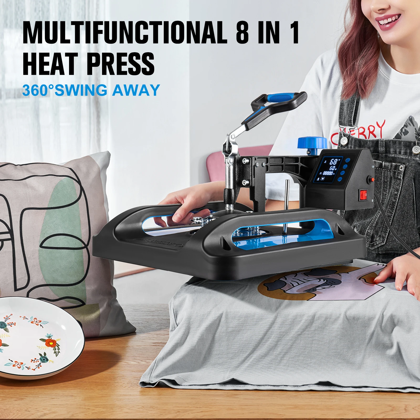 

Pro Heat Press 15x12 Inch 8 in1 Heat Press Machine 30OZ Tumbler Press Swing Away TShirt Pressing Machine Tumbler Sublimation