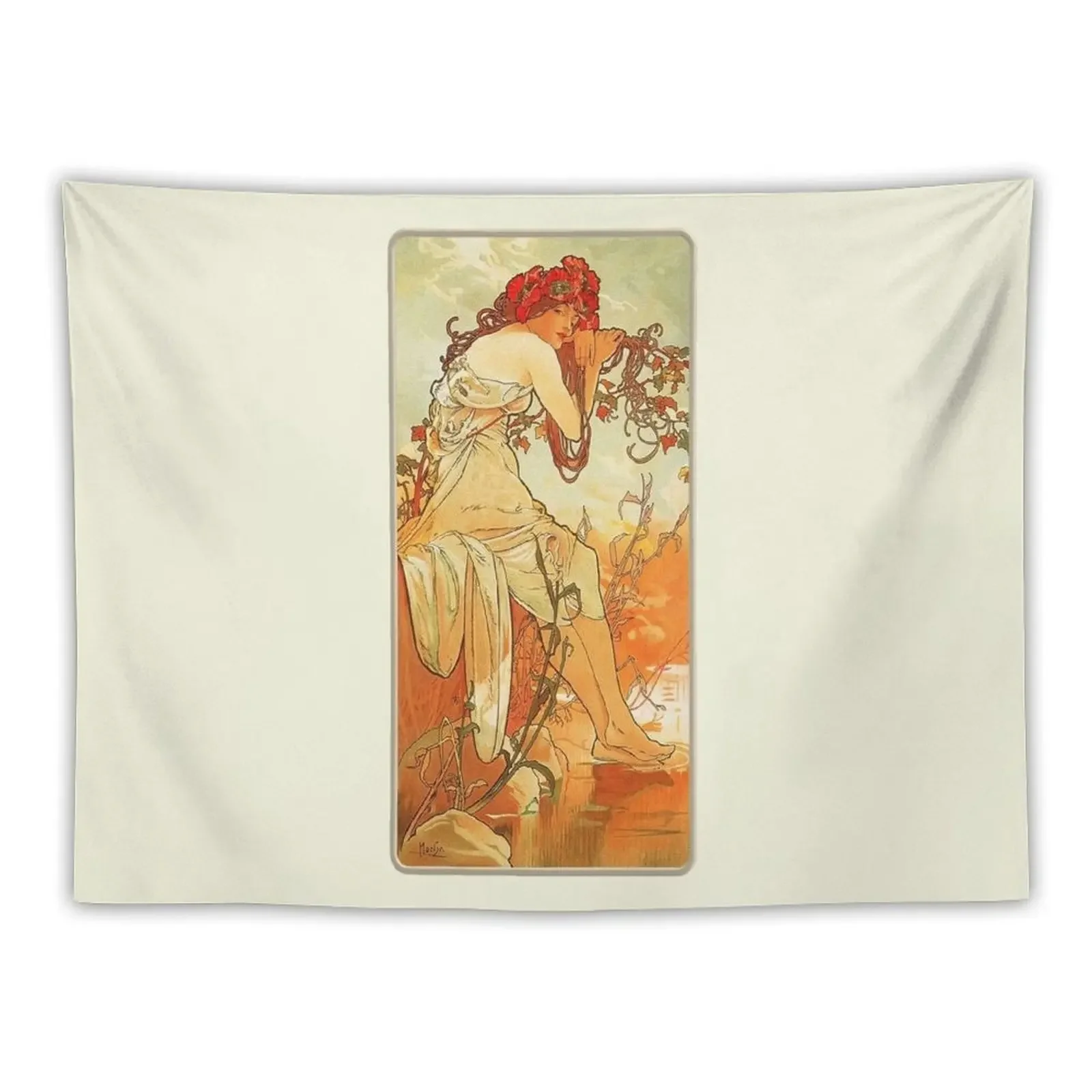 

Summer by Mucha - Vintage Four Seasons Reproduction 1896 Tapestry Art Mural Tapestry