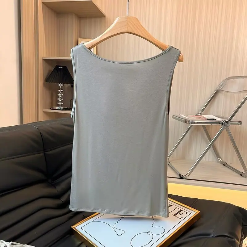 Withered Women's Cotton Shirt For Autumn And Winter French Minimalist Pleated Sleeveless Blouse Tank Top For Women