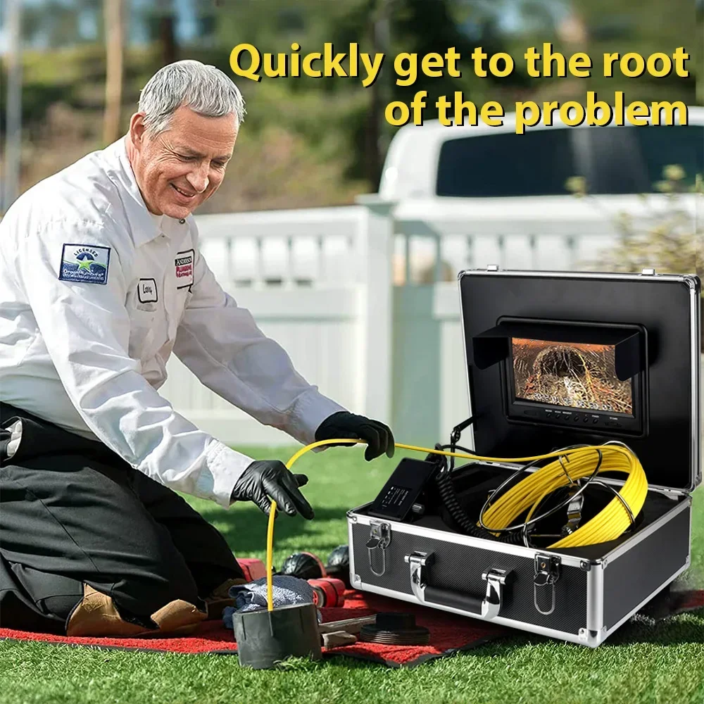 Pipe Endoscope 918D Drain Sewer Duct Inspection Camera Pipeline Borescope 9''LCD HD 1080P 18mm camera  20/30/50M cable