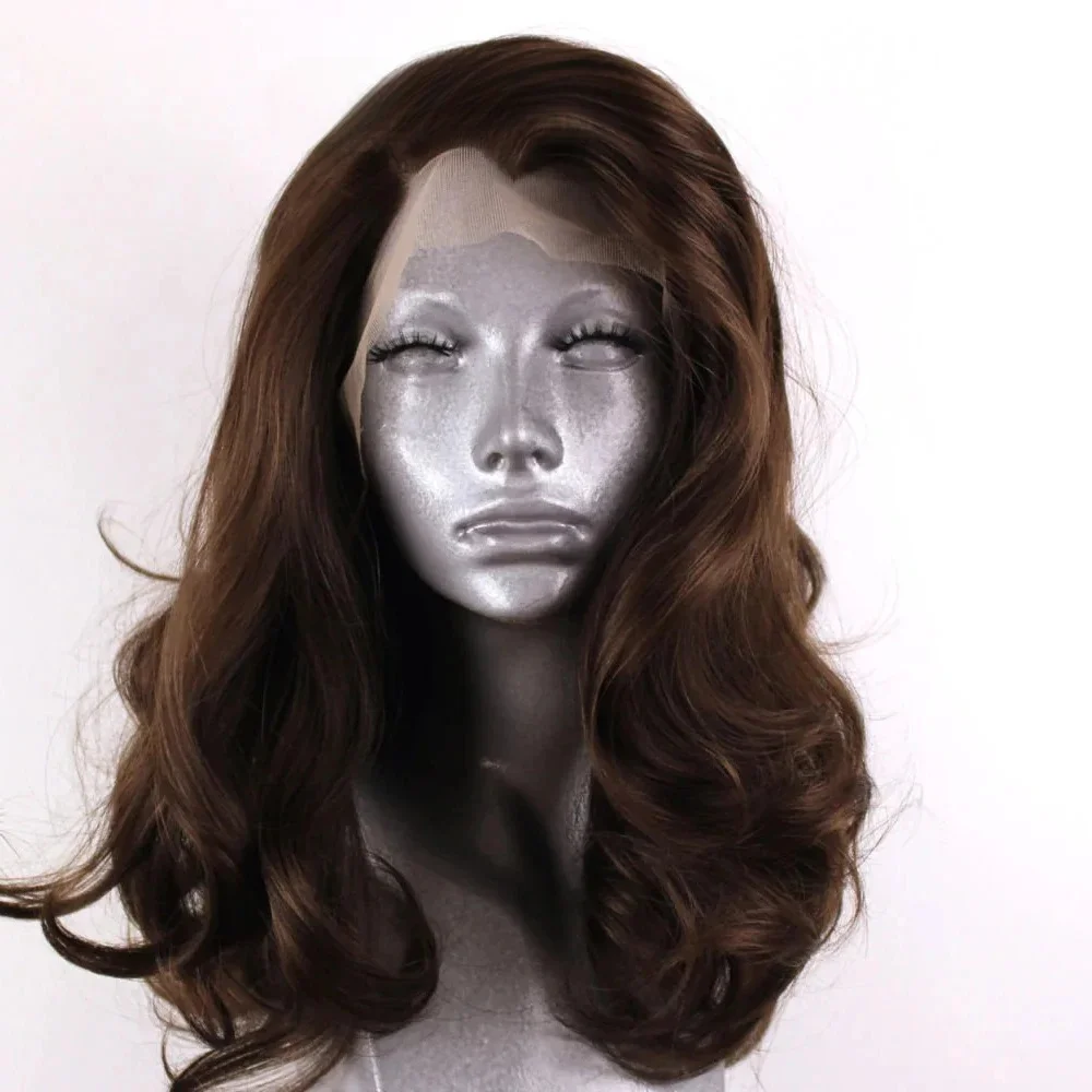 

Dark Brown Body Wave 18inch 5*5 Lace Front 100% Human Hair Wig 150 Density with Baby Hair Pre-Plucked Soft Hair Wig