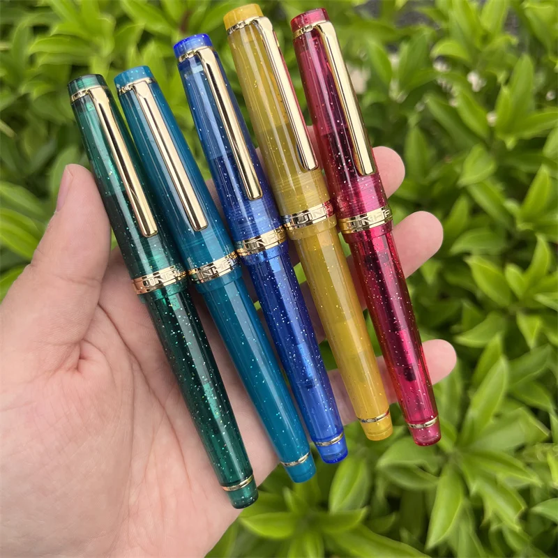 

New Jinhao 82 Fluorescent Translucent Fountain Pen Schmidt EF/F/M Nib Flat Cap Acrylic Professional Collection Writing Ink Pen