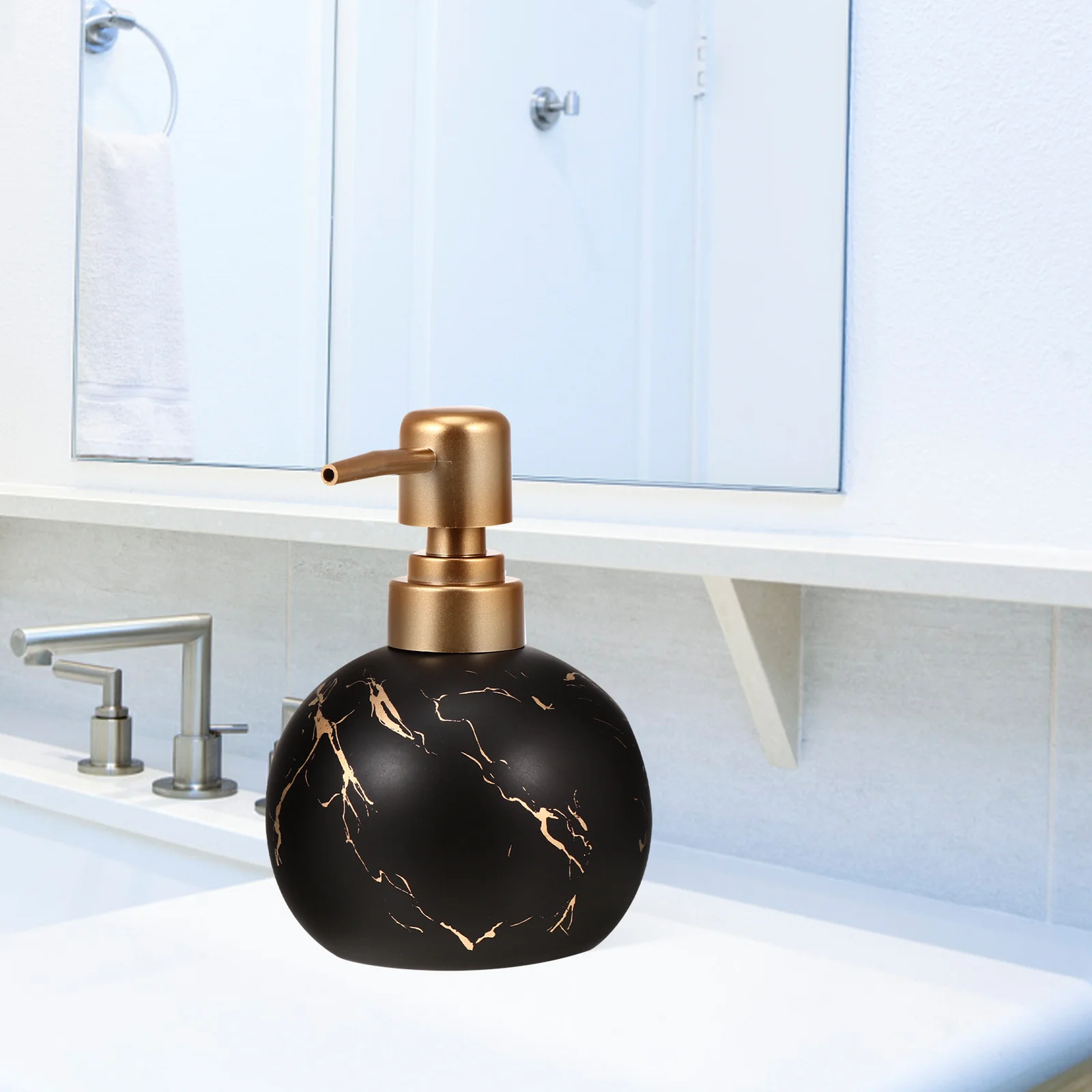 

1 шт., многоразовая керамическая бутылка с насосом для лосьона, большая емкость, контейнер для шампуня и геля для душа, дорожная бутылка с насосом для ванной комнаты