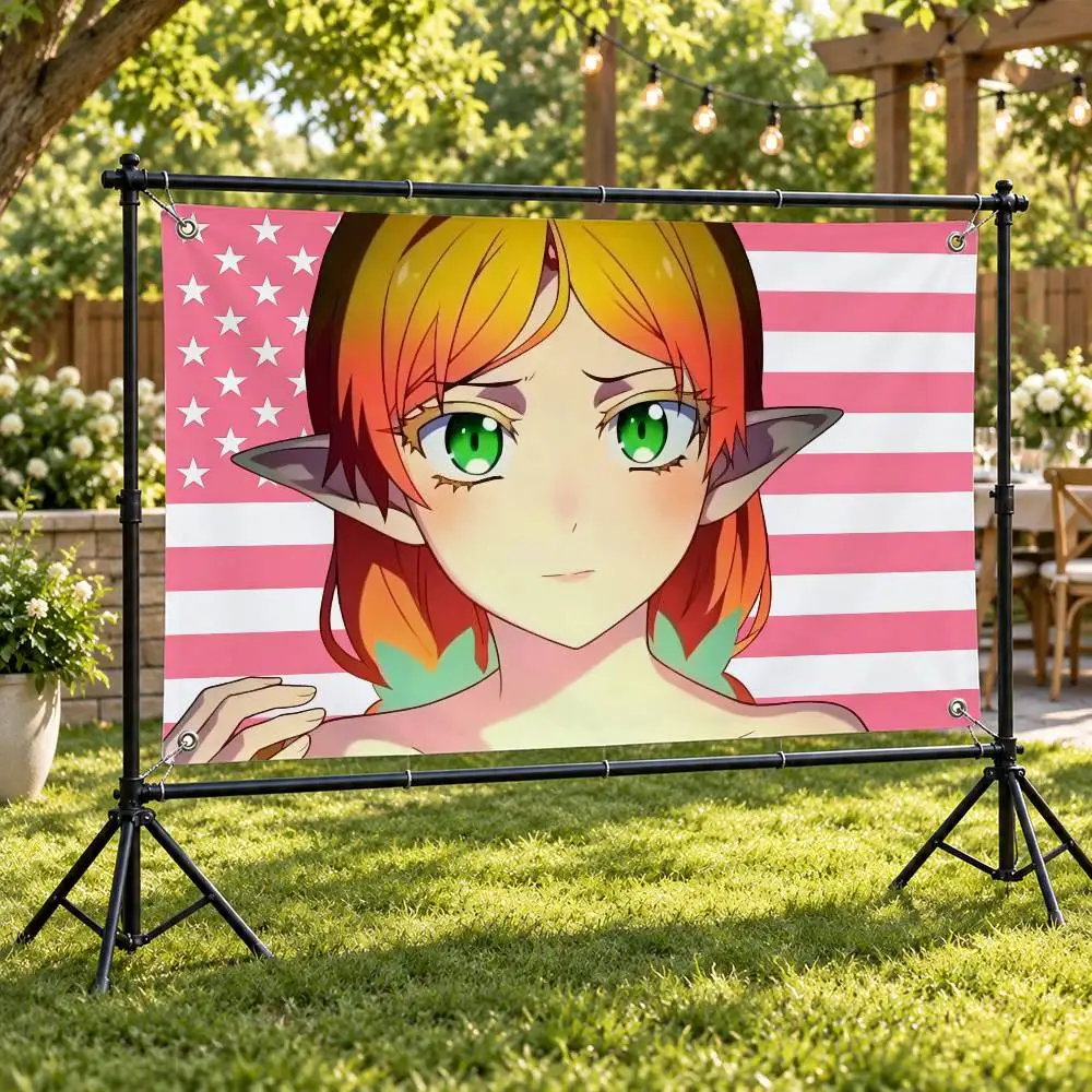 Anime Uncle from Another World Aesthetic Wall Tapestry Flag Printed Wall Hanging Living Room Party Outdoor Decor