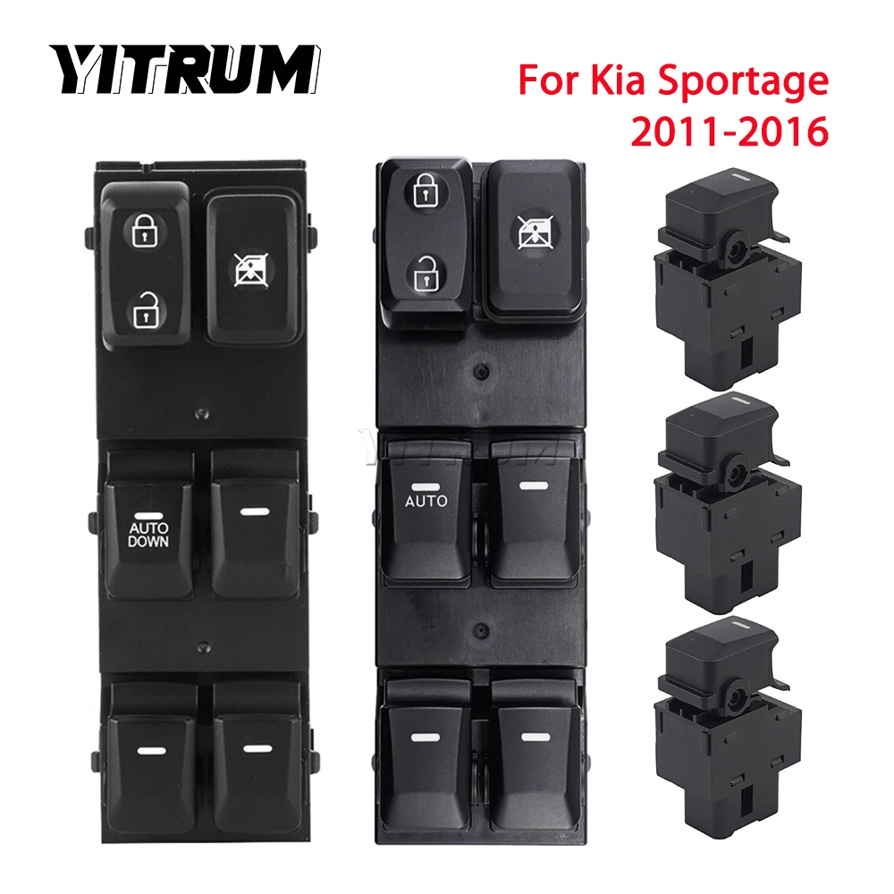 YITRUM-Joli de Fenêtre Avant de Magasin, Bouton Arrière pour Kia Sportage 2011, 2012, 2013, 2014, 2015, 93575-1H000, 93570-3W450, 93570-3W000