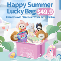 Finding Unicorn Happy Summer Lucky Bag With Blind Box Whole case Planebear Plush Doll Accessories Kid Toy  Collectible Action