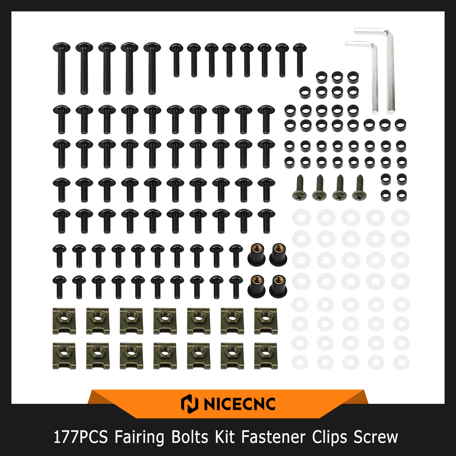 

177PCS M5 M6 Motorcycle Fairing Bolts Screws For Bmw S1000rr For Suzuki Yamaha Mt 07 Tmax 530 Kawasaki Z750 Z900 Honda Cbr650r