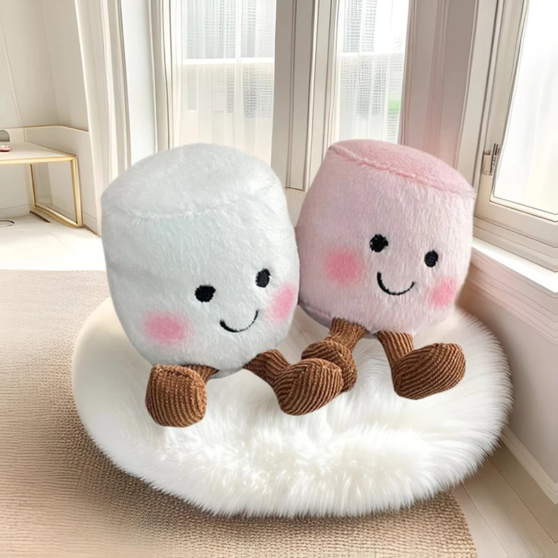 1 pçs bonito de duas cores marshmallow brinquedo de pelúcia chaveiro dos desenhos animados macio pelúcia boneca pingente chaveiro do carro mochila saco decoração presente do miúdo