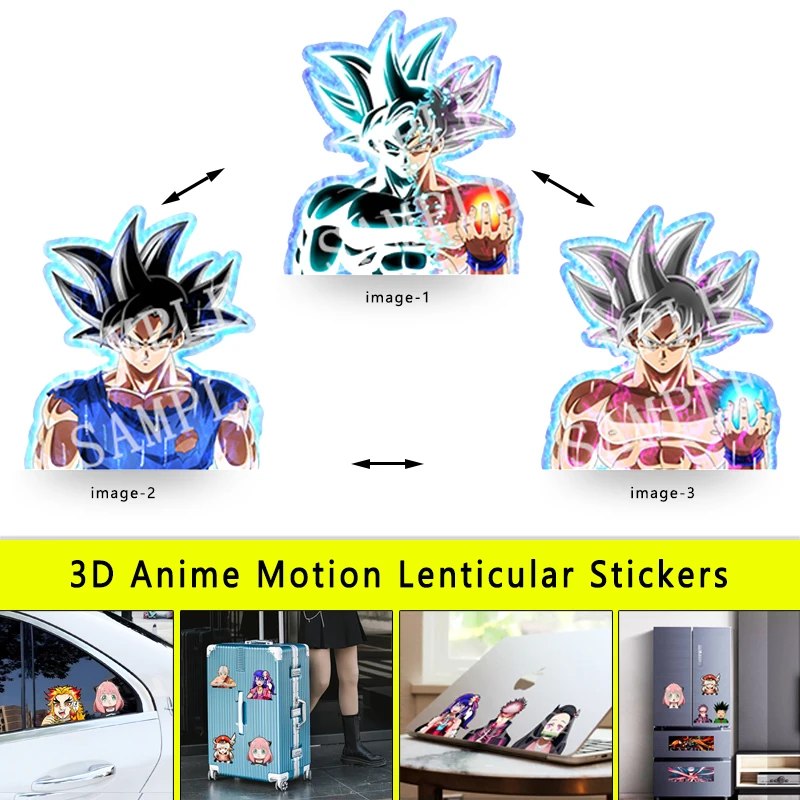 Goku Anime Motion Sticker Dragon Ball Ssj Waterproof Decals for Cars,Laptop,Refrigerator,Suitcase,Window,Wall,Etc Toy Gift