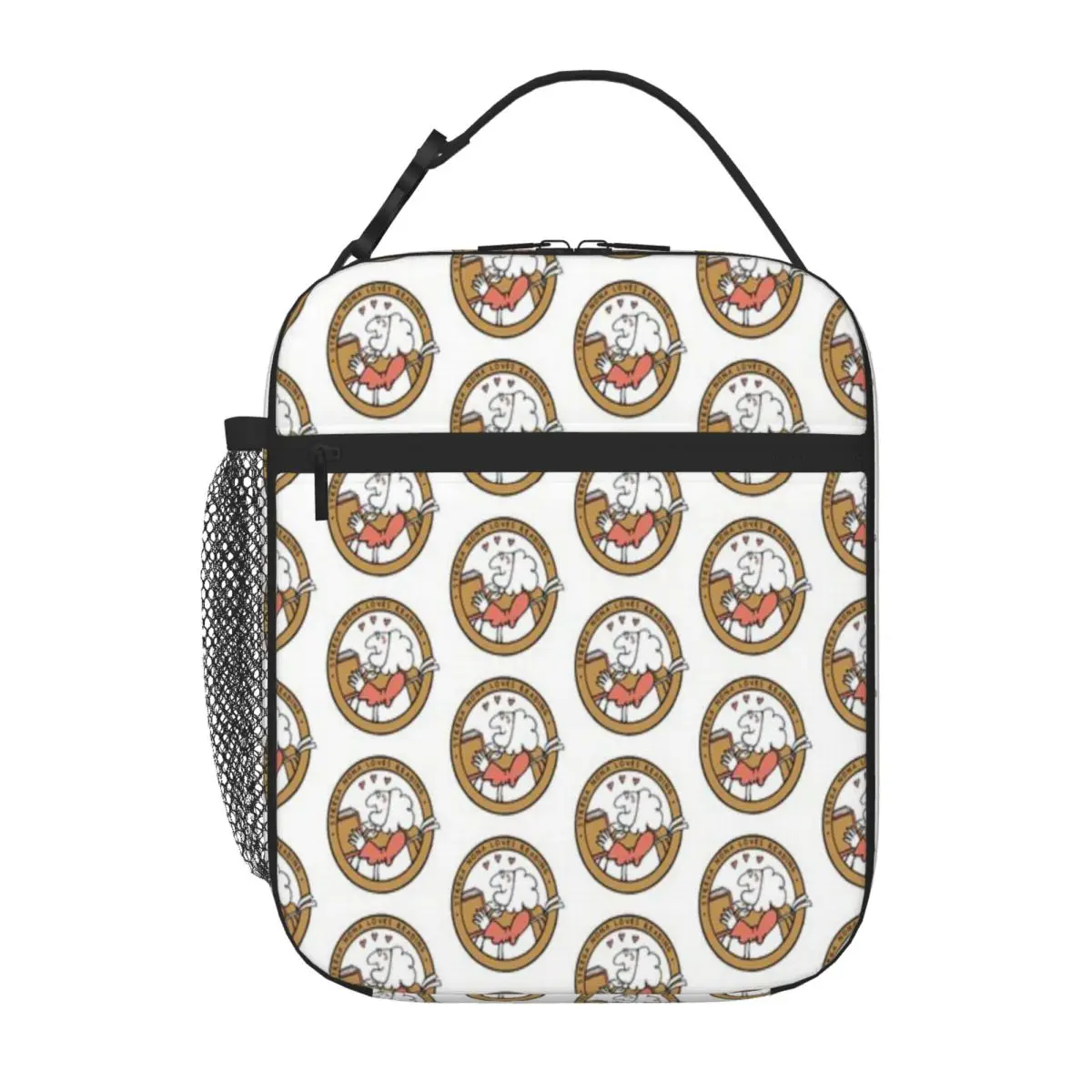 Hot Sale Strega Nona Loves Reading Matte Finish Small Lunch Bag Outdoor Picnic Lunch Handbag