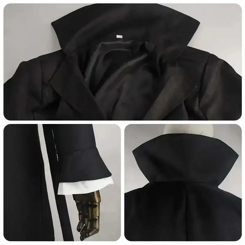 زي أكوتاجاوا ريونوسوكي للرجال أزياء أنيمي BSD التأثيرية زي أسود مع قميص مجموعات كاملة sk;m1