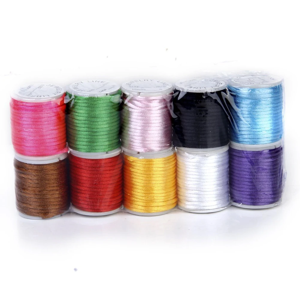 

10pcs Cord 2mm Nylon Beading Thread Jewelry Jewelry Making String Making Supplies Mixed Nylon Thread Color 13 Feet