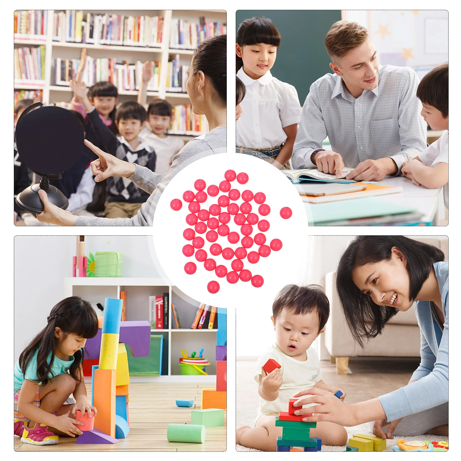 

50pcs Plastic Small Balls Colorful Thickened Solid Ball For Kids Math Teaching Counting Learning Tool Party Decor