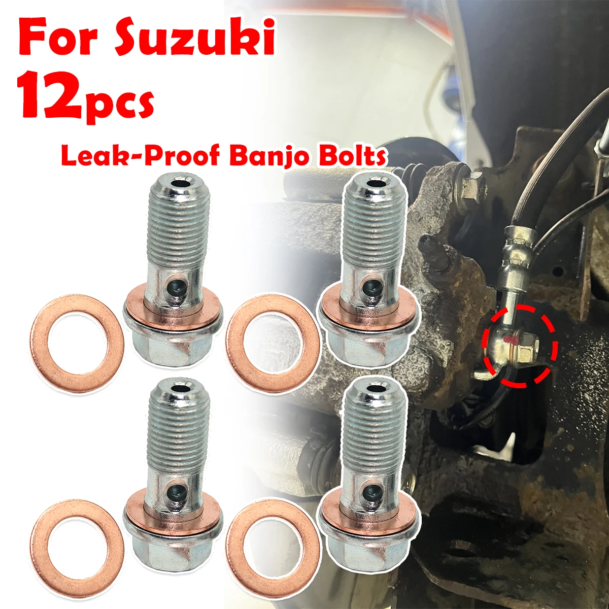 

2kit Front Left Right Caliper Hose Lines Banjo Fittings Bolts Sealing Washers set For Suzuki Grand Vitara MK1 MK2 Swift MK3 MK4