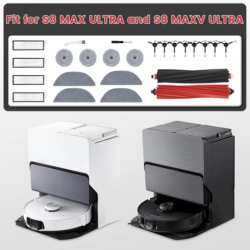 Pièces de rechange pour aspirateur robot, brosse latérale principale, filtre Hepa, Roborock S8 Maxv Ultra S8 Max Ultra