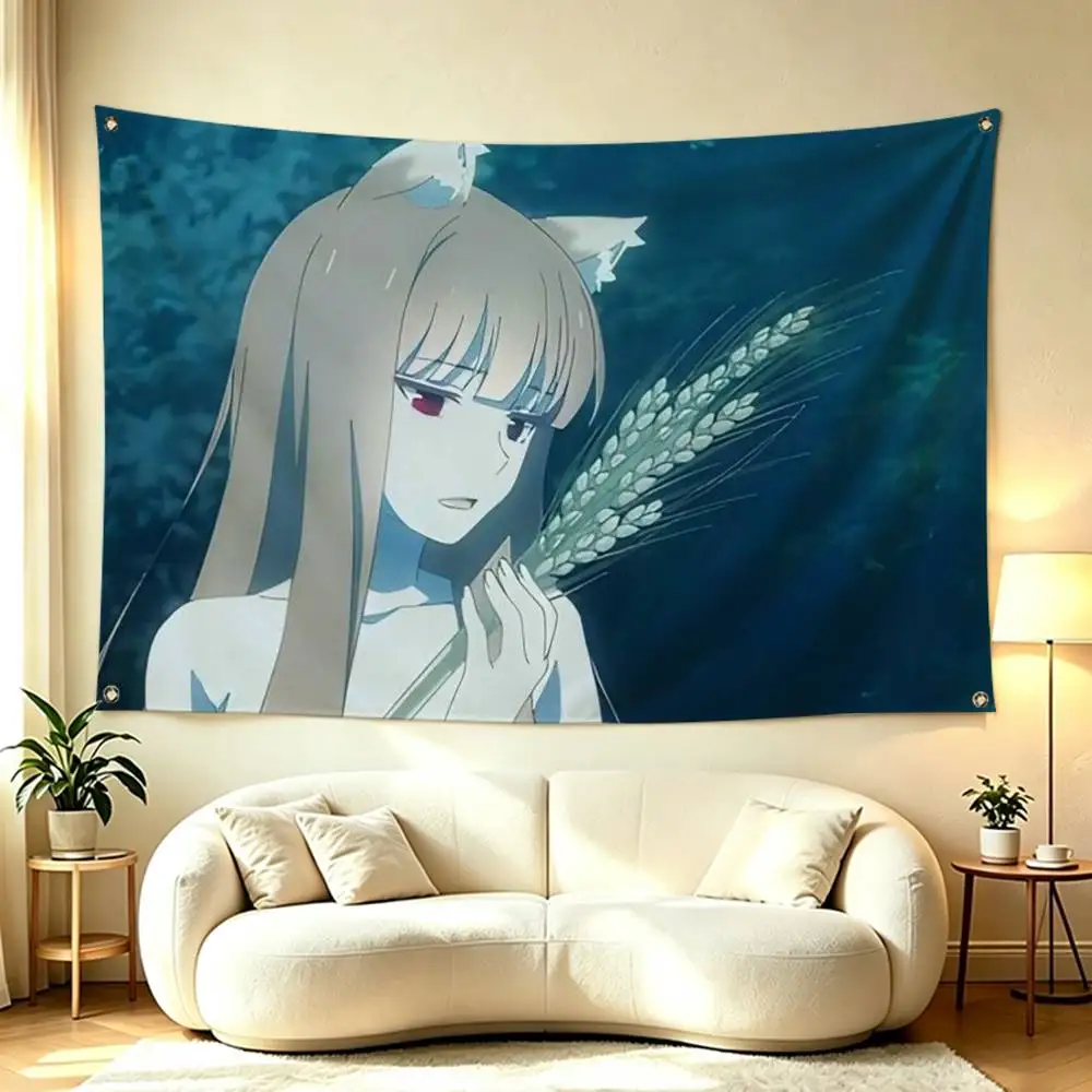 Anime S-Spice and Wolf Flag Suitable For Party Club Outdoor Interior Wall Decoration Banner Fans Gift