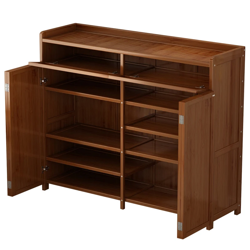 Shoe cabinet, solid wood porch cabinet, integrated wall, large capacity, dustproof shoe rack outside the door.